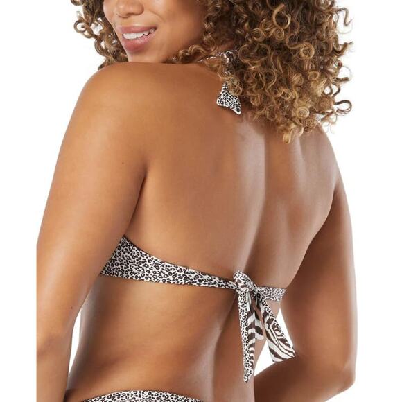 Coco Reef Women's Halter Swim Bikini Top Native Zebra Size 36-38D 14479 - Picture 5 of 6